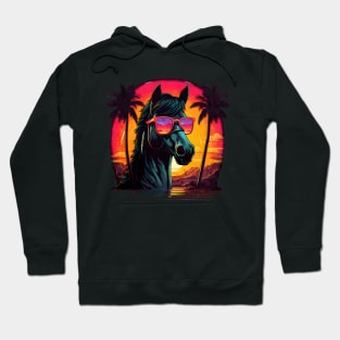 Retro Wave Sunglas Morgan Horse Hoodie